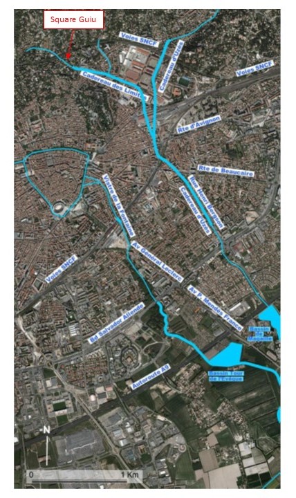 cartographie des cadereaux vers le bassin de Magaille